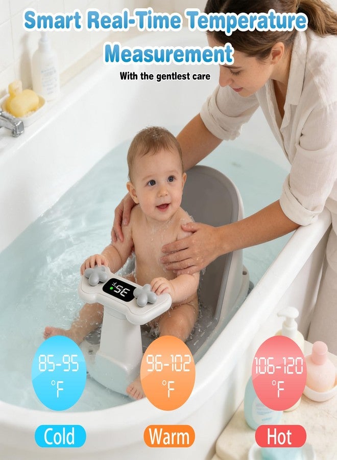 Neurora Baby Bath Seat for Babies 6 Months & Up - Bathtub Seats for Babies Sitting Up, Non-Slip,Smart Real-Time Temperature& 4 Suction Cups(Grey) - Image 2